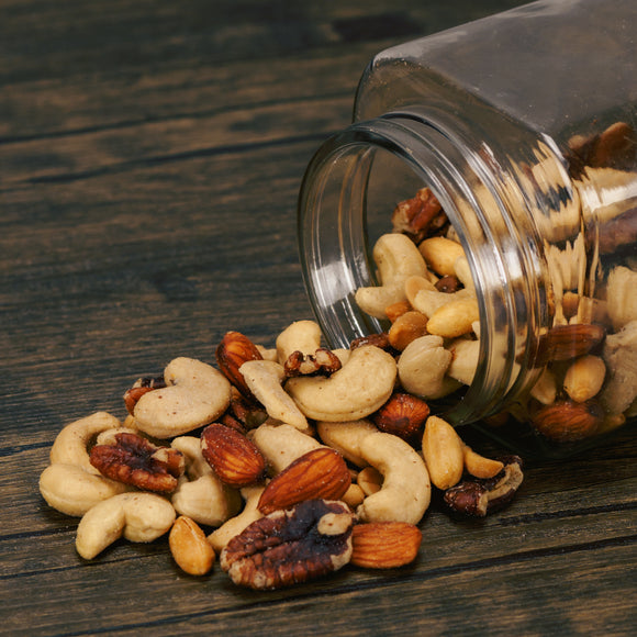 half pound bag or roasted and salted mixed nuts like peanuts, almonds, pecans and cashews