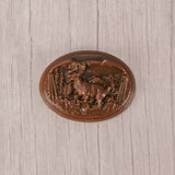 Capture the deer hunter's heart with this oval plaque of a buck deer in the wild made of smooth milk chocolate.