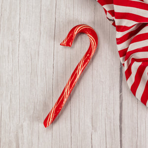 large filled candy canes are flavored peppermint with chocolate filling and sugar cookie with white icing.