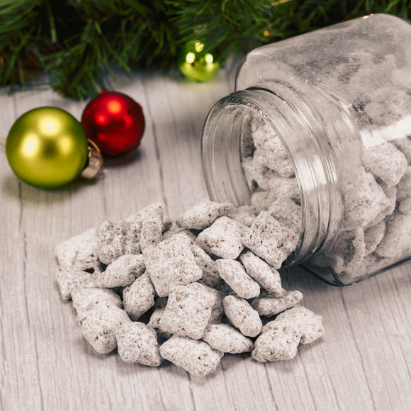 Half pound bags of crunchy delicious mix coated in powdered sugar for the perfect crowd pleaser. 