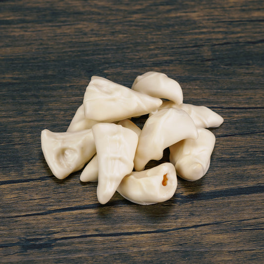 Bugle corn chips dipped in white coating in a half pound box. Sweet and salty combination