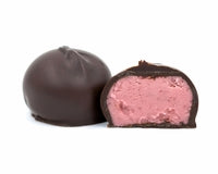 raspberry puree cream center covered in rich dark chocolate.