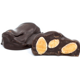 Clusters of almonds dipped in rich dark chocolate.