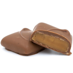 A pound box of smooth milk chocolate butter crunch, like toffee.