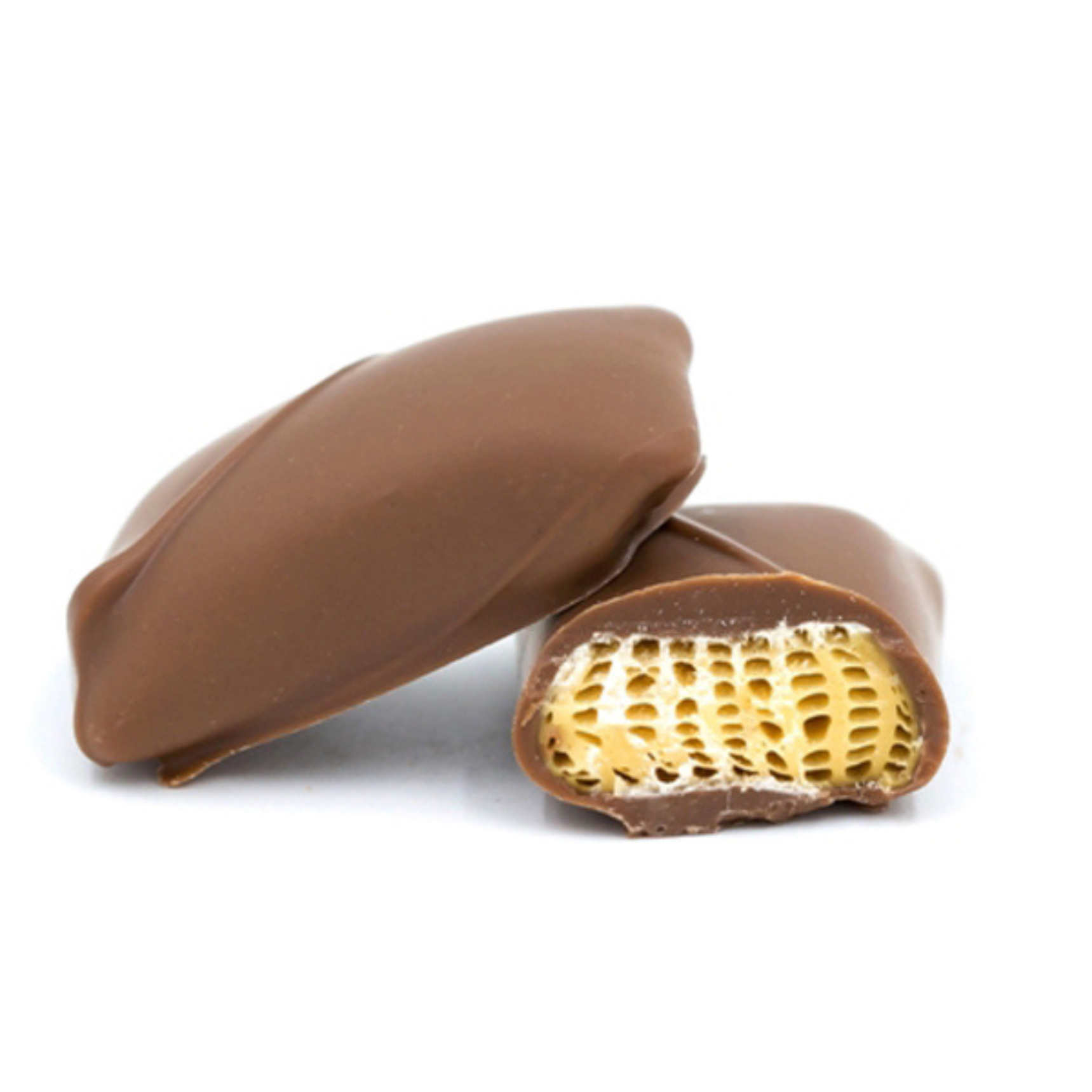 crunchy honeycomb center dipped in smooth milk chocolate.
