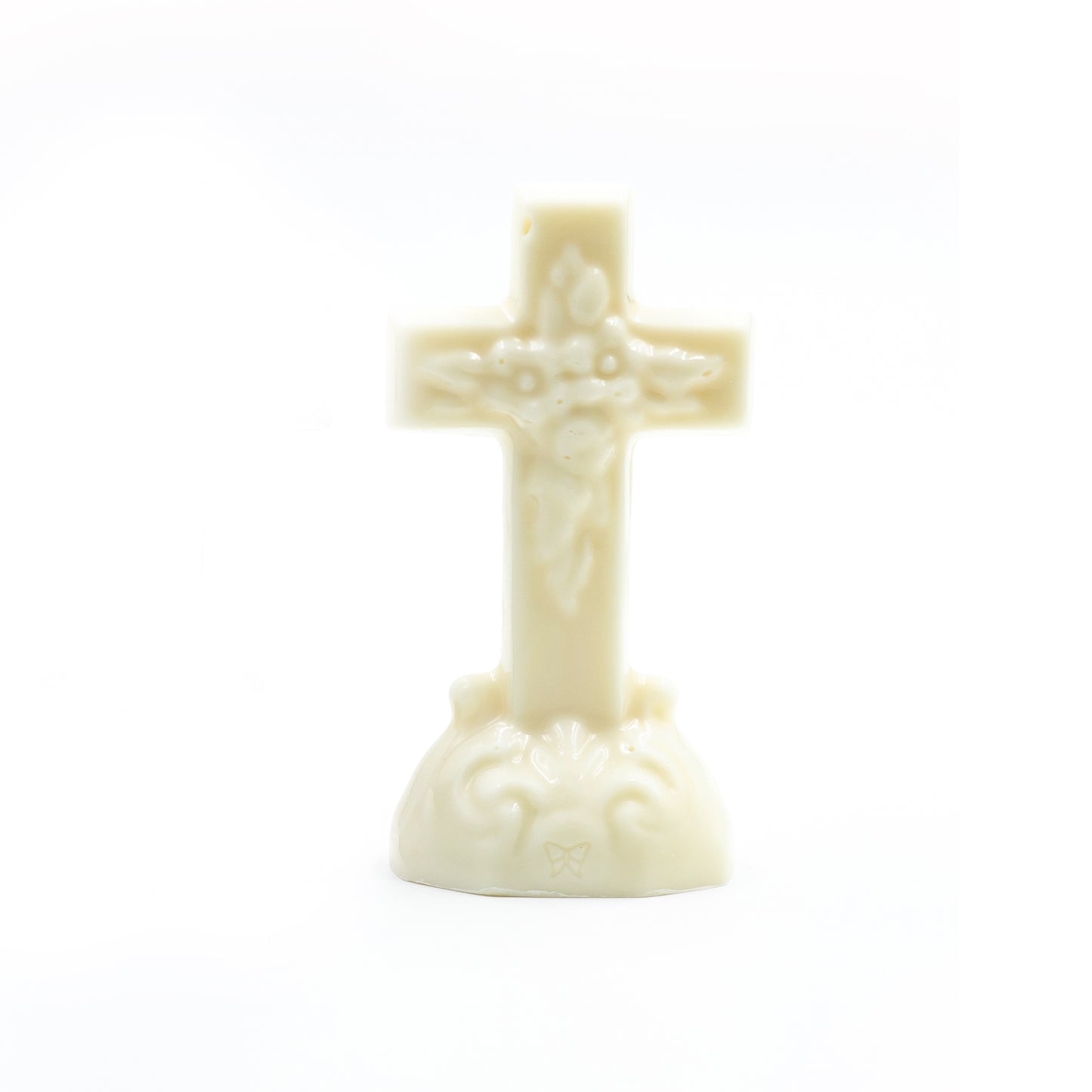 white coating (like white chocolate) cross