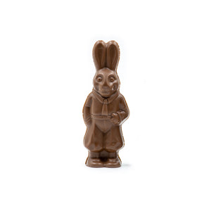 Peter Rabbit is suited up in his shirt and tie and comes in milk or dark chocolate