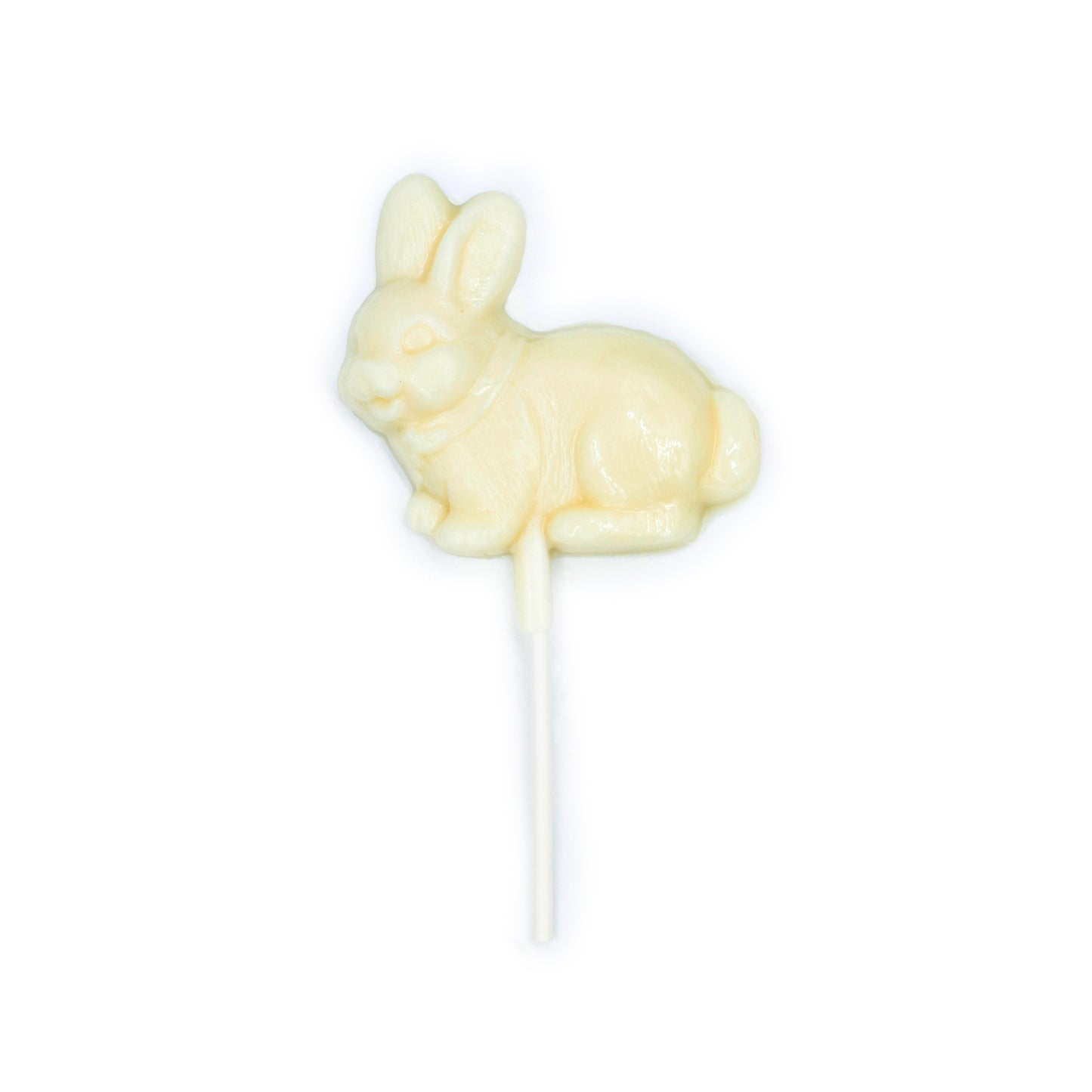 white coating (like white chocolate) bunny sucker