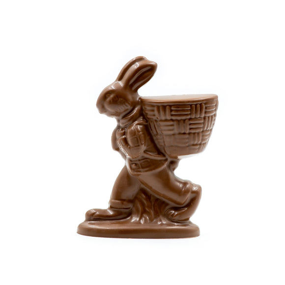 Booty rabbit is carrying a basket on his back and comes in milk chocolate