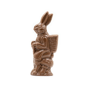 Herb, the Traveling Hare is taking a rest on a mushroom as he is traveling through the forest. Comes in milk chocolate.