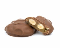 peanuts and caramel covered in milk chocolate.