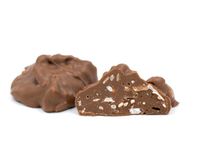Shredded coconut clusters dipped in milk chocolate
