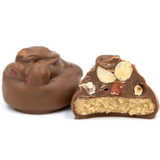 Maple cream topped with peanuts and covered in milk chocolate. One pound box
